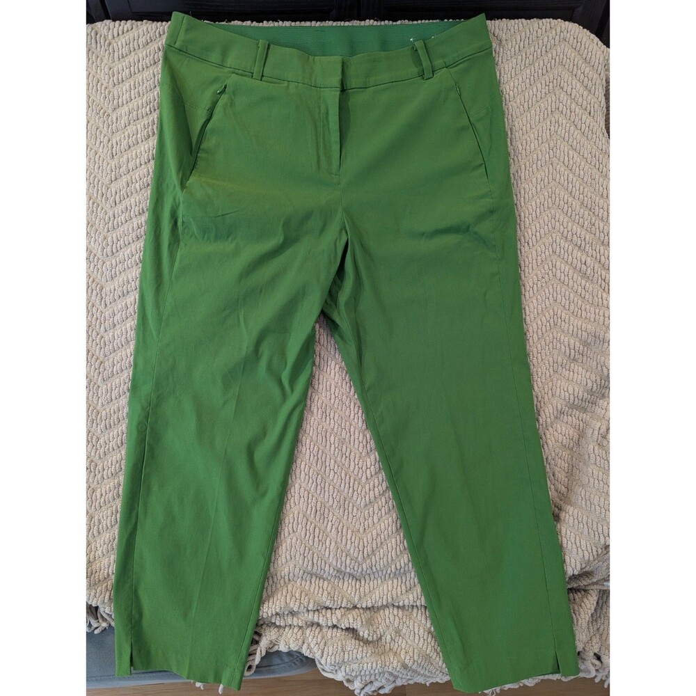 Lane Bryant Women’s Size 18 Green Cropped Ankle Pants Stretch Zip Pockets
